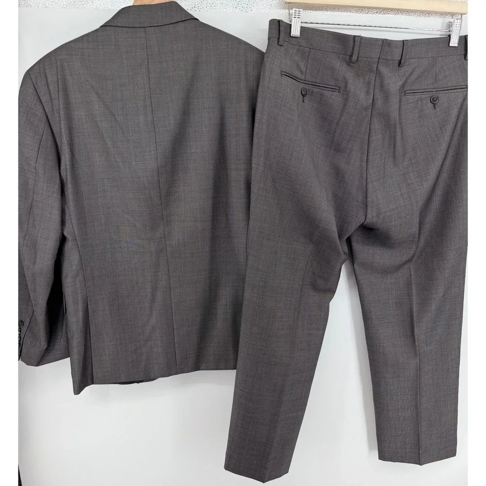 Calvin Klein Mens Slim Fit Grey 100% Wool 2 Piece Suit 38S 32W x 28L